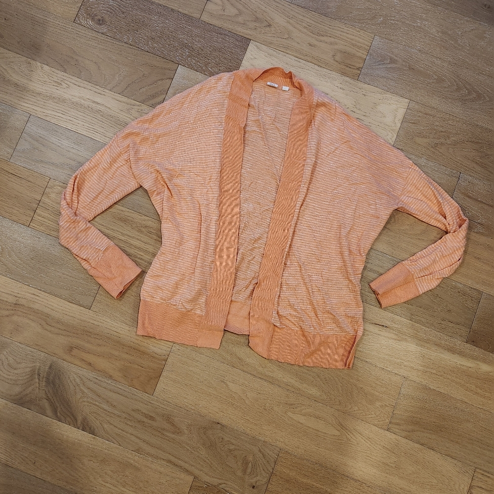 GAP | Coral and white striped cardigan
